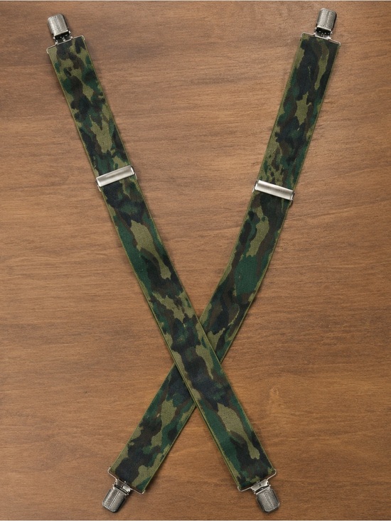 Other - Camouflage clip Suspenders for Men - Green Camo adjustable 2” wide